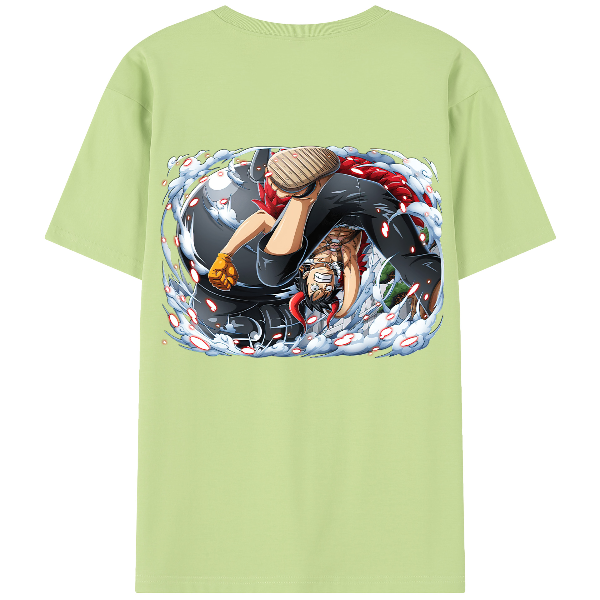 ワンピース モンキー・D・ルフィ ONE PIECE Monkey D. Luffy 綿100％半袖Tシャツ（背面プリント）